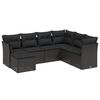 vidaXL Set Divani da Giardino con Cuscini 7pz Nero Polyrattan