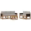 vidaXL Set di divani da esterno 6 pz Naturale e Grigio Chiaro