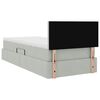 vidaXL Letto con contenitore e LED Grigio chiaro 90 x 190 cm Velluto