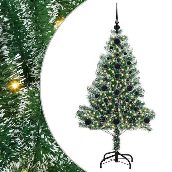 vidaXL Albero di Natale Artificiale Imbiancato con Luci LED 120 cm