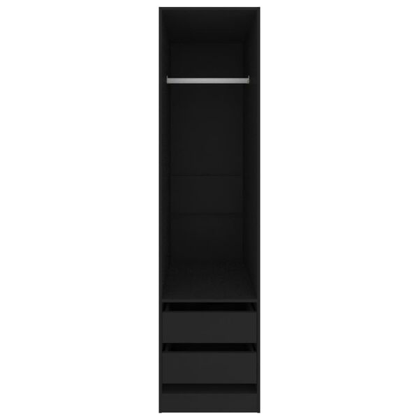 vidaXL Armadio con Cassetti Nero 50x50x200 cm in Legno Multistrato