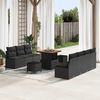 vidaXL Set Divano da Giardino con cuscino 10 pcs Nero polyrattan