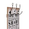 vidaXL Appendiabiti da Parete con 6 Ganci FAMILY RULES 120x40 cm