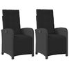 vidaXL Sedie da Giardino Reclinabili 2 pz con Poggiapiedi Polyrattan