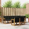 vidaXL Set di divani da esterno con cuscino 7 pcs Naturale e Nero