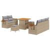 vidaXL Set Divano da Giardino 8 pz Beige polyrattan