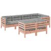 vidaXL Set Divani Giardino 7 pz Cuscini Legno Massello Abete Douglas
