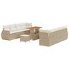 vidaXL Set Divano da Giardino 11 pz Beige polyrattan