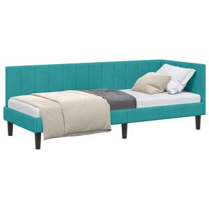 vidaXL Cornice del letto ad angolo Turchese 80 x 200 cm Velluto