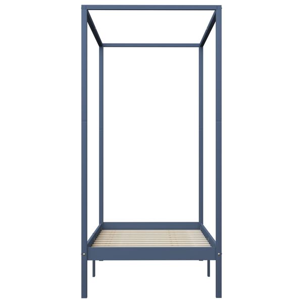 vidaXL Giroletto Baldacchino senza Materasso 100x200 cm Legno Grigio
