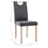 vidaXL Sedie da Pranzo 4 pz Grigie in Similpelle Scamosciata