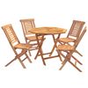 vidaXL Set bistro da giardino pieghevole da 5 pezzi Naturale