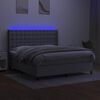 vidaXL Letto a Molle Materasso e LED Grigio Chiaro 180x200 cm Tessuto