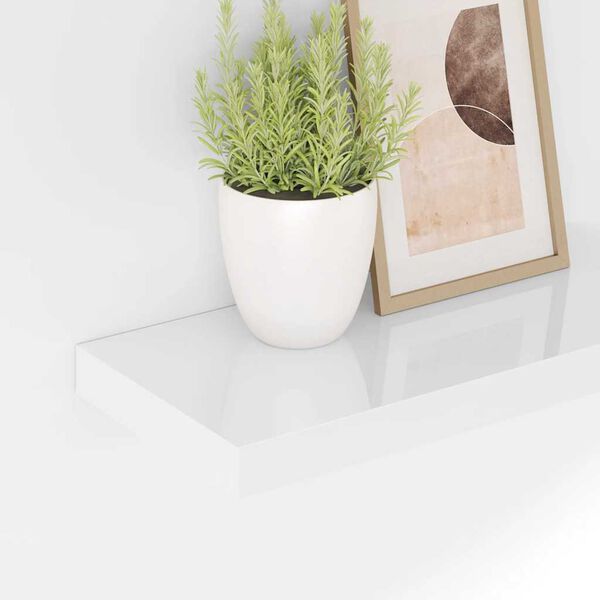 vidaXL Scaffali a Parete 4 pz Bianco Lucido 50x23x3,8 cm in MDF