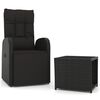 vidaXL Set Mobili da Giardino 2 pz Nero Polyrattan e Acciaio