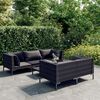 vidaXL Divani da Giardino 6 pz con Cuscini in Polyrattan Grigio Scuro