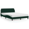 vidaXL Letto con Materasso Dover Verde Scuro 120x200 cm in Velluto