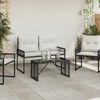 vidaXL Tavolo da Esterno Nero 80 x 40 x 40 cm Rattan PE e Vetro
