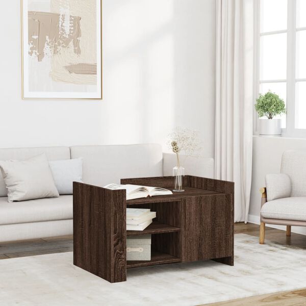 vidaXL Tavolino da Salotto Rovere Marrone 80x50x50cm Legno Multistrato