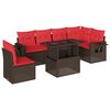 vidaXL Set Divani da Giardino 7 pz con Cuscini Marrone in Polyrattan