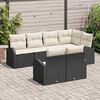 vidaXL Set Divano da Giardino 7 pcs Nero e Bianco polyrattan