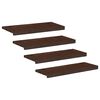 vidaXL Tappeti per scale 4 pz 80 x 30 x 2 cm Marrone Scuro