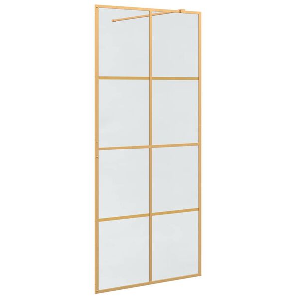 vidaXL Parete Doccia Walk-in Oro 90 x 195 cm vetro temperato