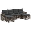 vidaXL Set Divano da Giardino 6 pz Grigio e Grigio Scuro polyrattan