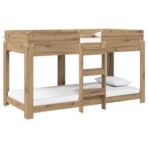 vidaXL Letto a Castello per Bambini Rovere artigianale 100 x 200 cm