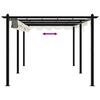 vidaXL Gazebo da Giardino con Tetto Retrattile Crema 3x6m in Alluminio