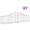 vidaXL Cesti Gabbioni ad Arco 7 pz 200x30x40/60 cm Ferro Zincato