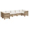 vidaXL Set Divani da Giardino 7 pz con Cuscini Beige in Polyrattan