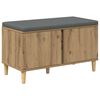 vidaXL Panca per scarpe con cuscino Rovere Artigianale 80 x 38 x 46 cm
