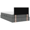 vidaXL Letto con contenitore e LED Grigio scuro 120 x 190 cm