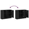 vidaXL Credenza Rovere Nero 90,5 x 30 x 70 cm Legno multistrato