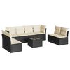 vidaXL Set Divani da Giardino 9 pz con Cuscini Nero in Polyrattan