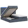 vidaXL Letto Ottomano con Materasso e LED Grigio Scuro 180 x 200 cm