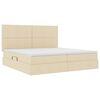 vidaXL Letto con contenitore e LED Crema 200 x 200 cm Poliestere