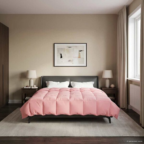 vidaXL Piumone Completo Annuale Rosa 200 x 240 cm Microfibra