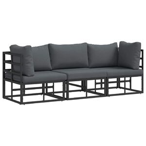 vidaXL 3 pz Mobili da Esterno Metallo Nero e antracite