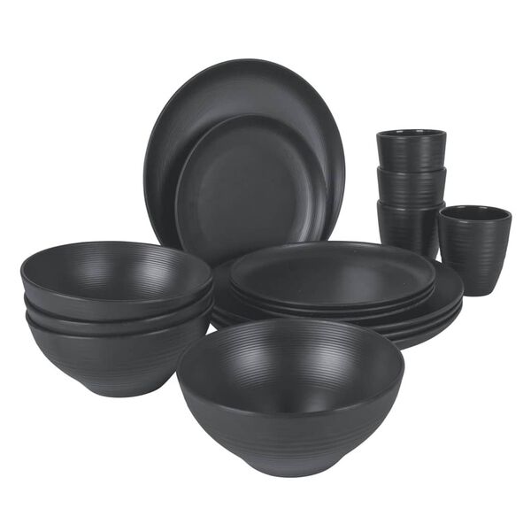 Bo-Camp Set di Stoviglie 16 pz Orville in Melamina Antracite