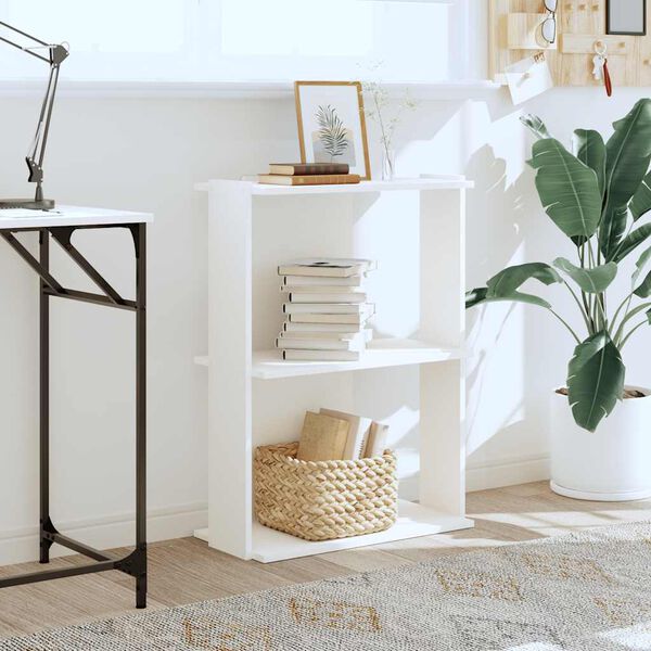 vidaXL Libreria a 3 Ripiani Bianca 60x30x80 cm in Legno Multistrato