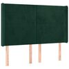 vidaXL Testiera ad Orecchio Verde Scuro 147x23x118/128cm in Velluto