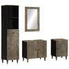 vidaXL Set Mobili da Bagno 4 pz in Legno Massello di Mango