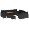 vidaXL Set Divano da Giardino 13 pz Nero polyrattan