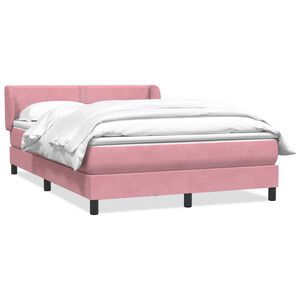 vidaXL Giroletto a Molle con Materasso Rosa 160x220 cm in Velluto