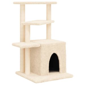 vidaXL Albero per Gatti con Tiragraffi in Sisal Crema 83,5 cm