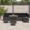 vidaXL Set Divano da Giardino con cuscino 11 pcs Nero polyrattan