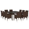 vidaXL Set da Pranzo da Giardino 11 pz in Polyrattan Marrone