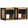vidaXL Comodini 2 pz 40x35x40 cm in Legno Massello di Mango Grezzo